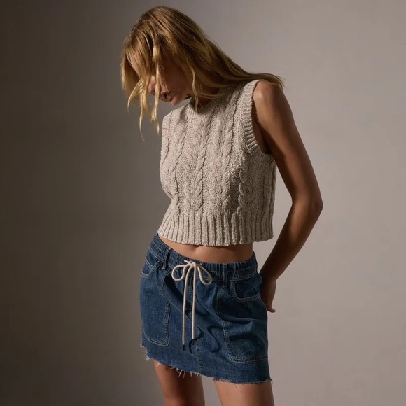 James Perse Linen/Cotton Cable Knit Shell - Picture 8 of 8